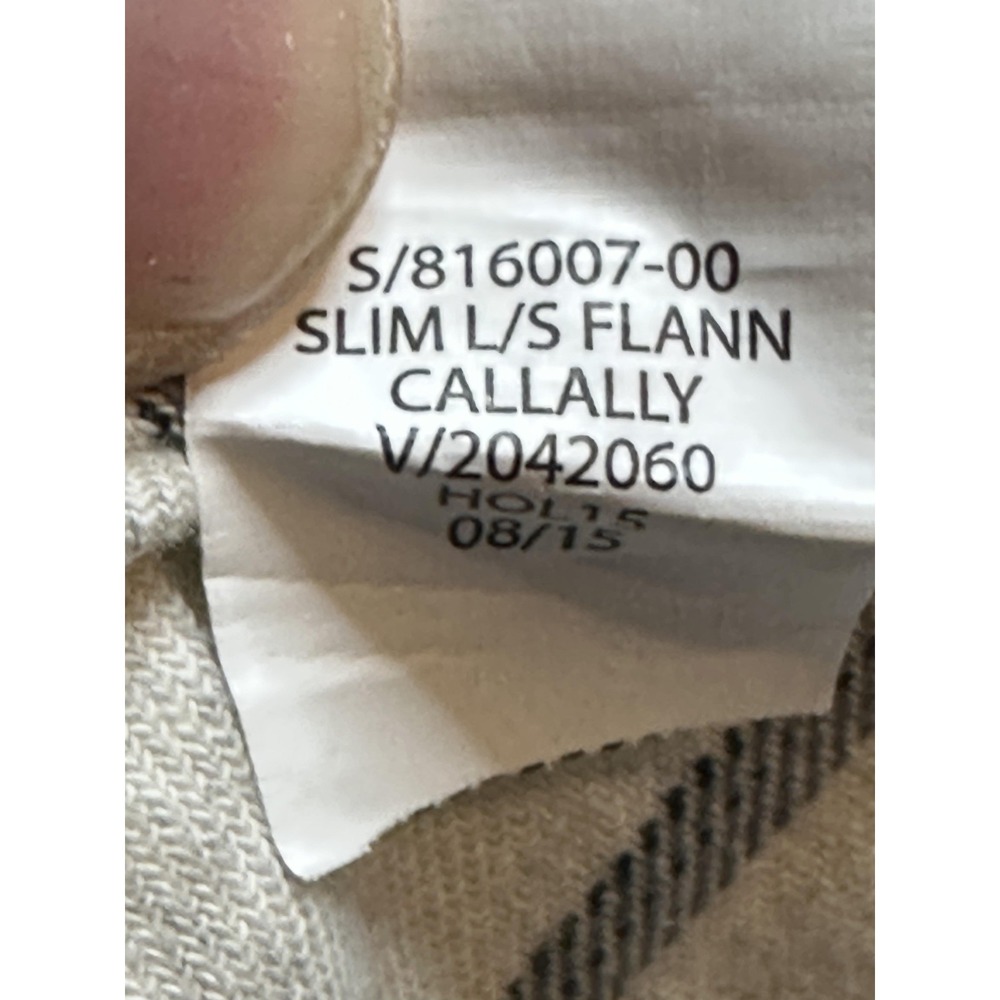 Old Navy Shirt Mens Large Gray Windowpane Plaid Slim Fit Flannel Long Sleeve - Picture 8 of 14